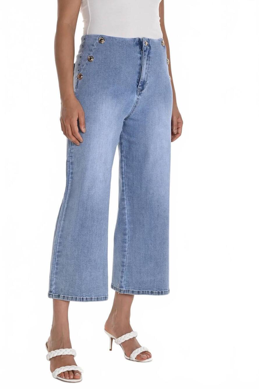 NEW FRANK LYMAN cropped wide-leg jeans in blue